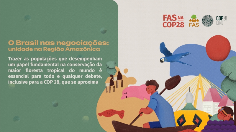 Ilustração de artigo sobre COP28 e Brasil nas negociações