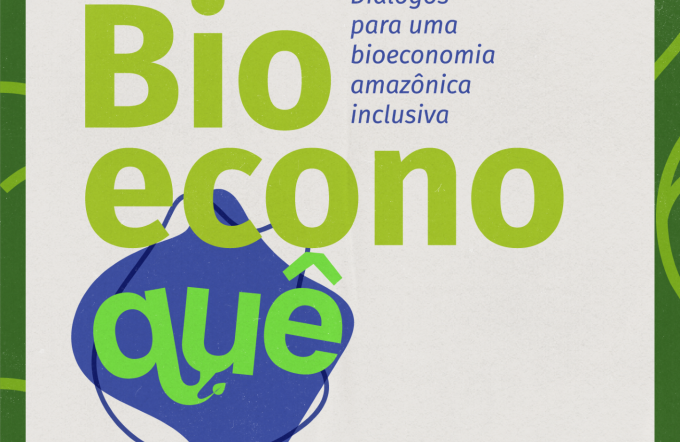 Arte da série "Bioeconoquê - Diálogos para uma bioeconomia amazônica inclusiva"
