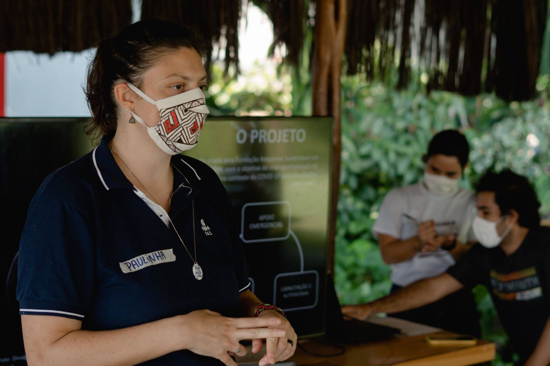 Curso de empreendedorismo sendo realizado em Manaus para capacitar grupos de costureiras, realizado pela Fundação Amazônia Sustentável (FAS).