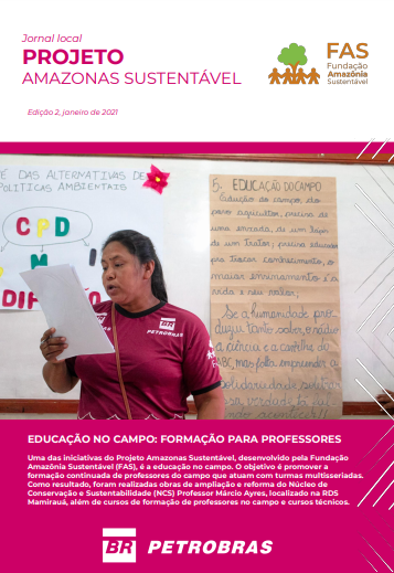 Capa de jornal local criado pela Fundação Amazônia Sustentável (FAS).