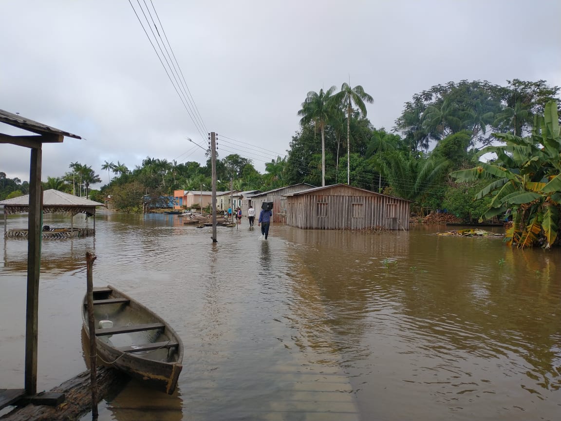 Enchente no município de Carauari no interior do Amazonas.