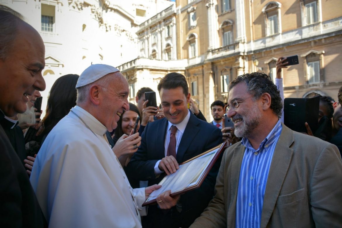 Encontro de superintende geral da Fundação Amazônia Sustentável (FAS), Virgilio Viana, com o Papa Francisco no Vaticano.
