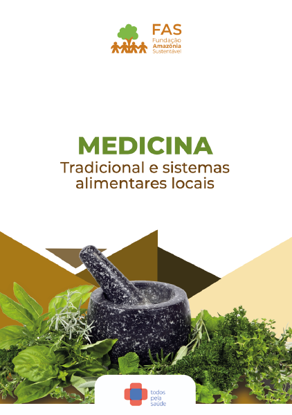 Capa de publicação de caderno de saúde, criado pela Fundação Amazônia Sustentável (FAS).