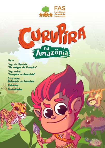Imagem da capa da cartilha intitulada Curupira na Amazônia.