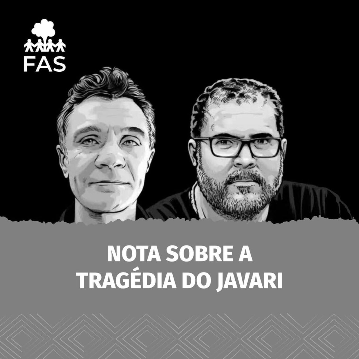 Imagem de Bruno Araújo Pereira e do jornalista britânico Dom Phillips, assassinados brutalmente, no Vale do Javari.