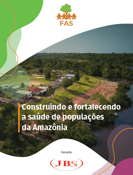 Capa de publicação falando sobre saúde nas populações da Amazônia.