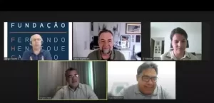 Pessoas reunidas on-line para o seminário entitulado “Eleições e o futuro da Amazônia”, promovido pela Fundação Fernando Henrique Cardoso (FHC) e Fundação Amazônia Sustentável (FAS).