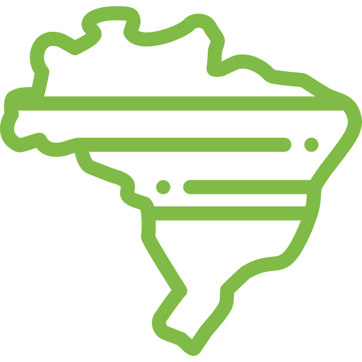 Ícone de mapa do Brasil.