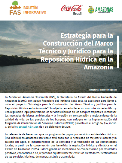 Estrategia para la Construcción del Marco Técnico y Jurídico para la Reposición Hídrica en la Amazonía: Boletín Informativo